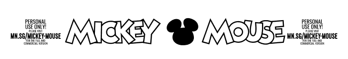 Mickey Mouse Line PERSONAL USE Regular Font OTHER CHARS