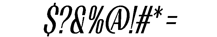 Migha-CondensedCNTRSlant Font OTHER CHARS