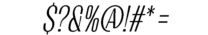 Migha-LightCondensedCNTRSlant Font OTHER CHARS