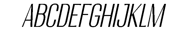 Migha-LightCondensedCNTRSlant Font UPPERCASE