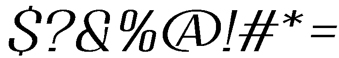 Migha-LightExpandedCNTRSlant Font OTHER CHARS