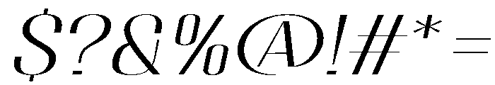 Migha-LightExpandedSlant Font OTHER CHARS