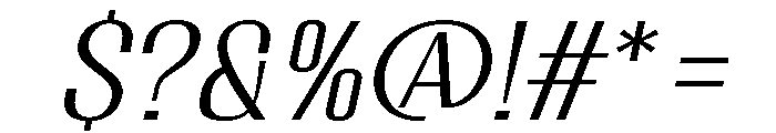 Migha-LightSemExpCNTRSlant Font OTHER CHARS