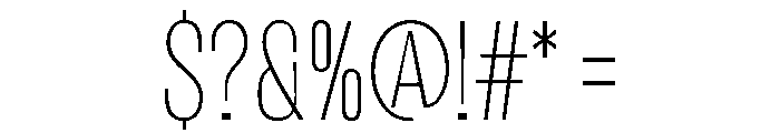 Migha-ThinCondensedCNTR Font OTHER CHARS