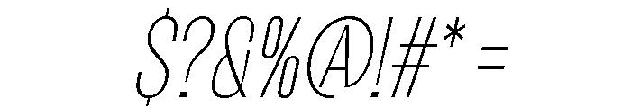 Migha-ThinCondensedCNTRSlant Font OTHER CHARS