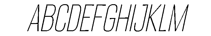 Migha-ThinCondensedCNTRSlant Font UPPERCASE