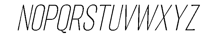 Migha-ThinCondensedCNTRSlant Font LOWERCASE