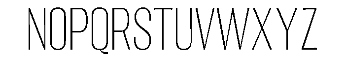 Migha-ThinCondensedCNTR Font LOWERCASE