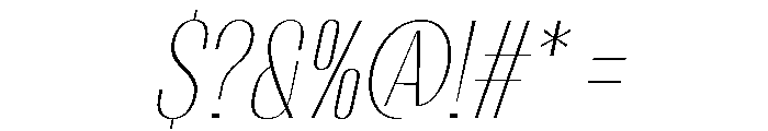 Migha-ThinCondensedSlant Font OTHER CHARS