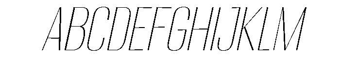 Migha-ThinCondensedSlant Font UPPERCASE
