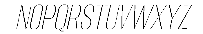 Migha-ThinCondensedSlant Font LOWERCASE