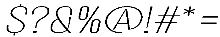 Migha-ThinExpandedCNTRSlant Font OTHER CHARS