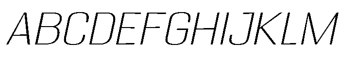 Migha-ThinExpandedCNTRSlant Font UPPERCASE