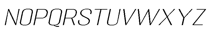 Migha-ThinExpandedCNTRSlant Font LOWERCASE