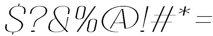 Migha-ThinExpandedSlant Font OTHER CHARS