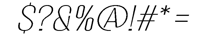 Migha-ThinSemExpCNTRSlant Font OTHER CHARS