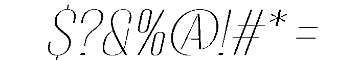 Migha-ThinSlant Font OTHER CHARS