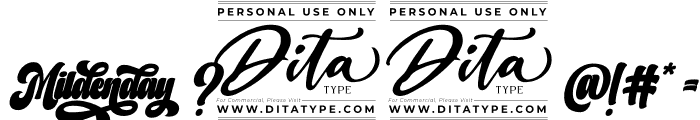 Mildenday Personal Use Font OTHER CHARS