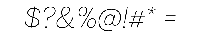 Milligram Trial Thin Italic Font OTHER CHARS