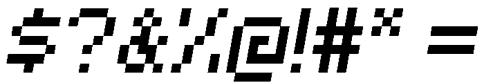 Minecraft Standard Oblique Font OTHER CHARS