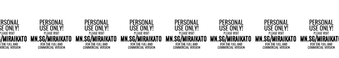 Miraikato Script PERSONAL USE Thin Italic Font OTHER CHARS