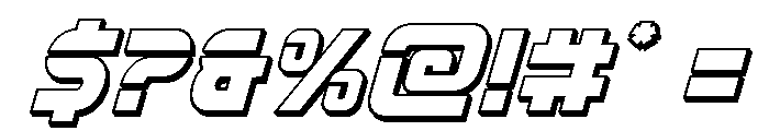 Mission: Danger 3D Italic Font OTHER CHARS