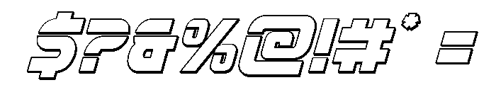 Mission: Danger Outline Italic Font OTHER CHARS