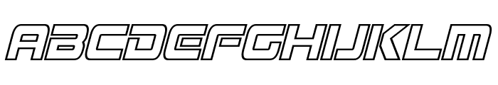 Mission GT-R Hollow Condensed Italic Font UPPERCASE