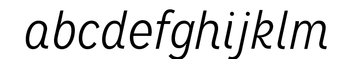 MissionGothic-LightItalic Font LOWERCASE
