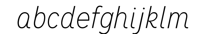 MissionGothic-ThinItalic Font LOWERCASE