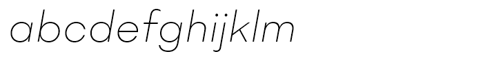 Mid Century Sans ExtraLight Italic Font LOWERCASE