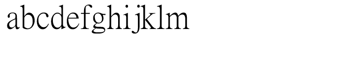 MingLiU Proportional Font LOWERCASE