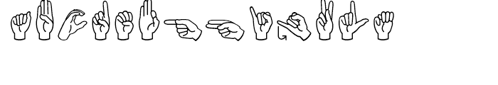 Mini Pics ASL Alphabet Regular Font UPPERCASE