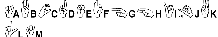 Mini Pics ASL Alphabet Regular Font LOWERCASE