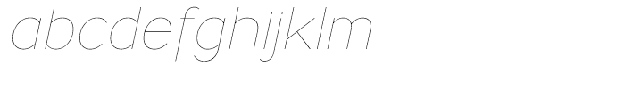 Ministry Thin Italic Font LOWERCASE