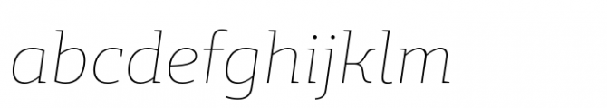 MIR Next Thin Italic Font LOWERCASE