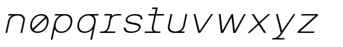 MIT Iculvist Monos Extra Light Expanded Italic Font LOWERCASE