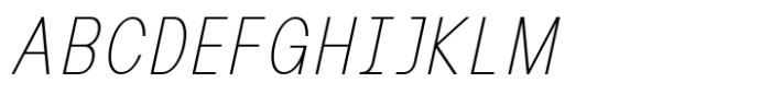 MIT Iculvist Monos Thin Condensed Italic Font UPPERCASE