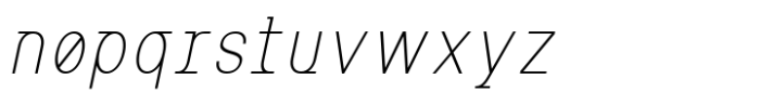 MIT Iculvist Monos Thin Condensed Italic Font LOWERCASE