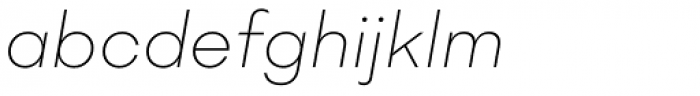 Mid Century Sans XLight Italic Font LOWERCASE