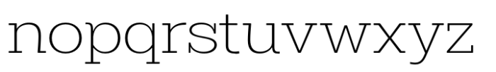 Midles Slab Extra Light Expanded Font LOWERCASE