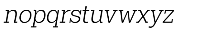 Midles Slab Light Condensed Oblique Font LOWERCASE