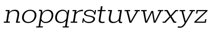 Midles Slab Light Expanded Oblique Font LOWERCASE