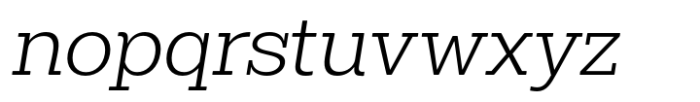 Midles Slab Light Oblique Font LOWERCASE