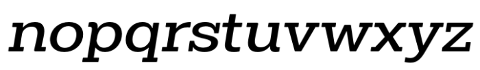 Midles Slab Medium Expanded Oblique Font LOWERCASE