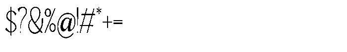 Mighast Thin Condensed Font OTHER CHARS