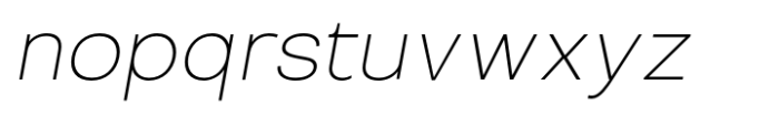 Migrosta JM Thin Italic Font LOWERCASE