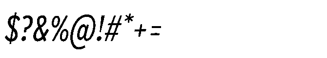 Mikado Condensed Regular Italic Font OTHER CHARS