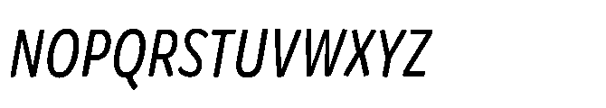 Mikado Condensed Regular Italic Font UPPERCASE