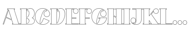 Mindely Outline Font UPPERCASE